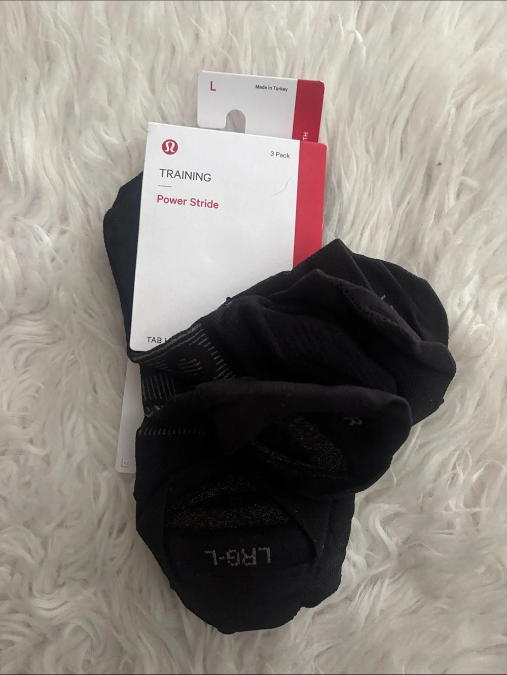 Lululemon Women’s Power Stride Tab Socks, Black, Size Large